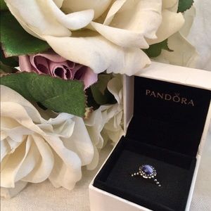 Pandora September Birthday Blooms Ring- Blue Lapis